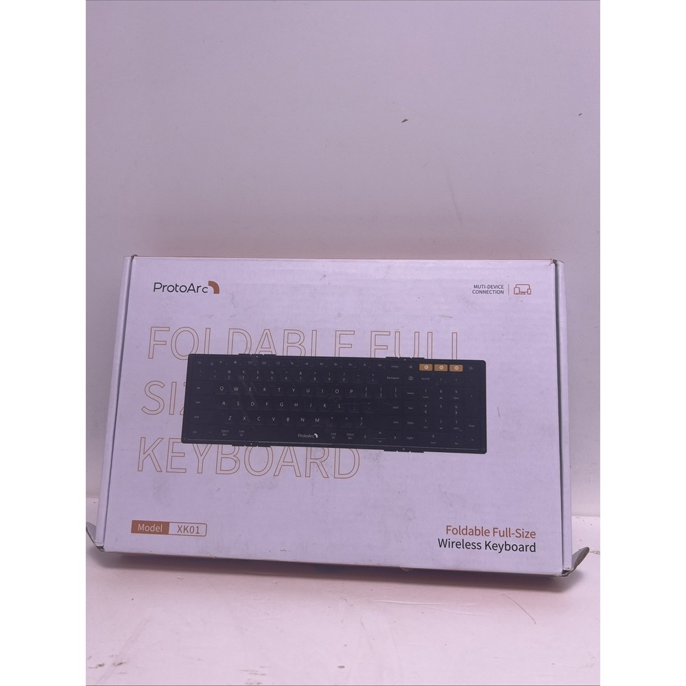 ProtoArc XK01 Foldable Full-Size Wireless Bluetooth Keyboard Black QWERTY